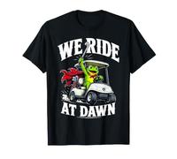 We Ride At Dawn Golf Cart Frog Golfing Dad Broke Camiseta