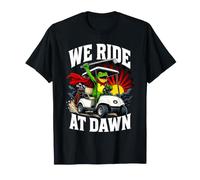 We Ride At Dawn Golf Cart Frog Golfing Dad Broke Camiseta