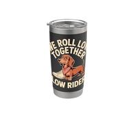 We Roll Low Together perro salchicha low rider Vaso térmico de acero inoxidable de doble pared