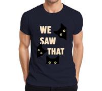 We Saw that Black Cat Karma Statement - Camiseta para hombre, azul marino