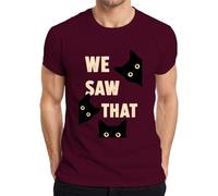 We Saw that Black Cat Karma Statement - Camiseta para hombre, granate, L