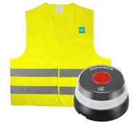 WE Set de Baliza de Emergencia V16 geolocalizada y conectada a la DGT 3.0 + Chaleco Reflectante 100% Poliéster 12mr/m2