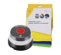 WE Set de Baliza de emergencia V16 geolocalizada y conectada a la DGT 3.0 (Obligatoria) + Juego de 3 Paños de microfibra para coche de 35x35cm