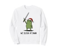 We Sleigh At Dawn Funny Frog Meme Navidad Humor Vacaciones Sudadera