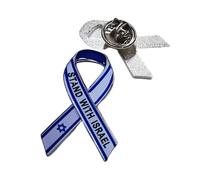 We stand with Israel Ribbon Enamel Pin Badge Broche Memorabilia Gift Decorations, Metal