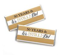 We Still Do - 50 aniversario de boda fiesta - Candy Bar Wrappers Party Favors - Juego de 24