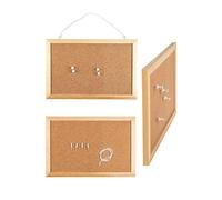 WE-Stock - Tablón de anuncios de corcho con marco de madera - 20 x 30 cm - Perfecto para oficina, casa y escuela