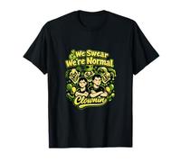 We Swear We're Normal Clownin Funny Neon Pareja Diseño Camiseta