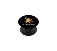 We Teach at Dawn Funny Teacher Frog Back to School Men Women PopSockets PopGrip Adhesivo