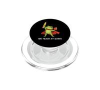 We Teach at Dawn Funny Teacher Frog Back to School Men Women PopSockets PopGrip para MagSafe