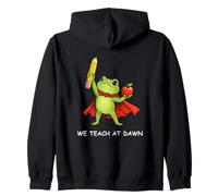 We Teach at Dawn Funny Teacher Frog Back to School Men Women Sudadera con Capucha