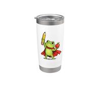 We Teach at Dawn Funny Teacher Frog Back to School Men Women Vaso térmico de acero inoxidable de doble pared