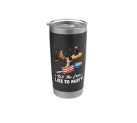 We The Cats Like To Party American Cat 4th Of July Patriotic Vaso térmico de acero inoxidable de doble pared