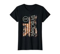 We The People 1776 - Bandera de Betsy Ross Vintage Envejecida Grunge Camiseta gráfica económica, Mujer, Negro, S