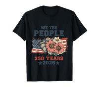We The People 250 Years 2026 Patriotic Floral USA Flag Camiseta
