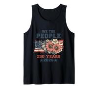 We The People 250 Years 2026 Patriotic Floral USA Flag Camiseta sin Mangas