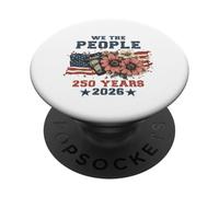 We The People 250 Years 2026 Patriotic Floral USA Flag PopSockets PopGrip Adhesivo