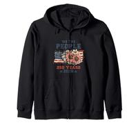 We The People 250 Years 2026 Patriotic Floral USA Flag Sudadera con Capucha