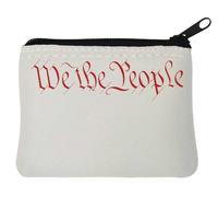 We The People American Constitution - Monedero de neopreno (10 x 11 cm), color blanco, White, Talla única