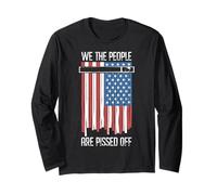 We The People Are Meado Off US America Flag Shredded Manga Larga