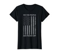We The People Are Missed Off Democracy Vintage Bandera de Estados Unidos Camiseta gráfica económica, Mujer, Negro, S