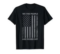 We The People Are Missed Off Democracy Vintage Bandera de Estados Unidos Camiseta gráfica económica, Hombre, Negro, M