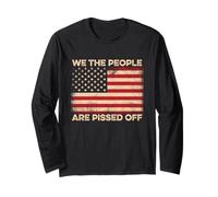 We The People Are Missed Off Democracy Vintage Bandera de Estados Unidos Manga Larga