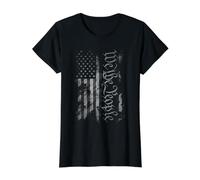 We The People Bandera Americana 1776 Vintage Distressed Grunge Camiseta gráfica económica, Mujer, Negro, S