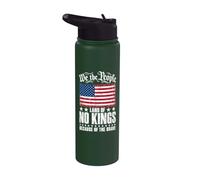 We The People Land of No Kings Because of The Brave Novelty Stainless Steel Insulated Water Bottle