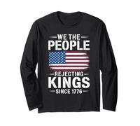 We The People Rejecting Kings Since 1776 Bandera Americana Manga Larga