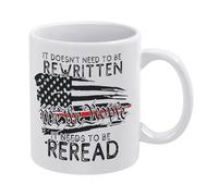 We The People - Taza de café de cerámica blanca de 11 onzas, taza de té impresa de doble cara con mango ergonómico en C, vajilla de porcelana gruesa para hogar, oficina, cocina, regalos novedosos para