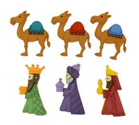We Three Kings - Paquete de botones de costura de plástico, rojo, verde, 1 paquete, redondo, talla única