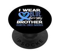 We Wear Blue For My Brother - Camiseta de Apoyo para el cáncer colorrectal PopSockets PopGrip Adhesivo