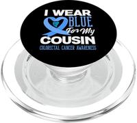 We Wear Blue For My Cousin - Camiseta de Apoyo para el cáncer colorrectal PopSockets PopGrip para MagSafe