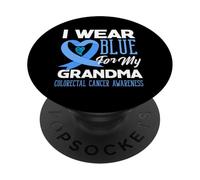 We Wear Blue For My Grandma - Camiseta de Apoyo para el cáncer colorrectal PopSockets PopGrip Adhesivo