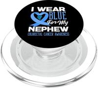We Wear Blue For My Nephew - Camiseta de Apoyo para el cáncer colorrectal PopSockets PopGrip para MagSafe