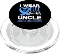 We Wear Blue For My Uncle - Camiseta de Apoyo para el cáncer colorrectal PopSockets PopGrip para MagSafe