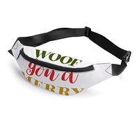 We Woof You A Merry Christmas Red and Yelollow Tulips Fanny Pack, Riñonera Deportiva para niños Adultos para Hombres y Mujeres