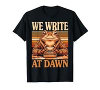 We Write At Dawn Frog Writer - Cita para máquina de Escribir Camiseta