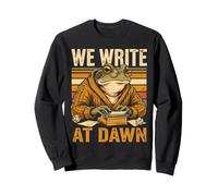 We Write At Dawn Frog Writer - Cita para máquina de Escribir Sudadera