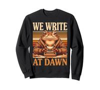 We Write At Dawn Frog Writer - Cita para máquina de Escribir Sudadera