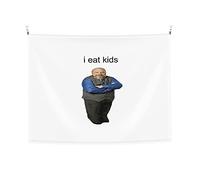 Wealth Bertram Eats Kids - Tapiz para colgar en la pared, paisaje natural, decoración de dormitorio, sala de estar, dormitorio, 28.7 x 37.4 pulgadas, negro, talla única