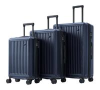 WEALTHOME Juego de maletas M-L-XL, funda rígida, maleta con ruedas, maleta de viaje, equipaje de mano, 4 ruedas, material ABS, cerradura de aduana TSA, azul marino, Moda