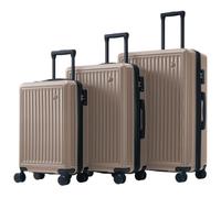 WEALTHOME Juego de maletas M-L-XL, funda rígida, maleta con ruedas, maleta de viaje, equipaje de mano, 4 ruedas, material ABS, cerradura de aduana TSA, dorado, Moda