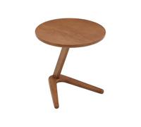 WEALTHOUSE Mesa auxiliar redonda de madera maciza, mesa de sofá deslizante, diseño monopié con base de trípode en Z, mesa de almacenamiento compacta junto a sillones, mesita de noche, estación para