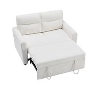 WEALTHOUSE Sofá cama plegable de dos plazas, respaldo extensible de 5 niveles, funda de terciopelo de efecto cadena, acolchado de espuma, marco de madera, mecanismo de cordón, juego de cojines