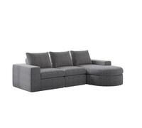 WEALTHOUSE Sofá modular con asiento reclinable de chenilla suave, diseño curvado con elementos combinados, espuma de rebote lento de alta calidad con cojines dobles, combinación modular libre (gris, 6