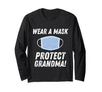 Wear A Mask Protect Grand - Gift for Grandchildren Manga Larga