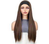 Wear and Go 26 Inch Long Straight Headband Wigs for Women, Black Synthetic Wig for Daily Use(27-33)