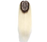 Wear and Go Adornos de cabello humano de 3 "× 5", 16 pulgadas, cabellos Remy con múltiples clips antideslizantes y base mono, for mujeres con cabello fino(T3-60)